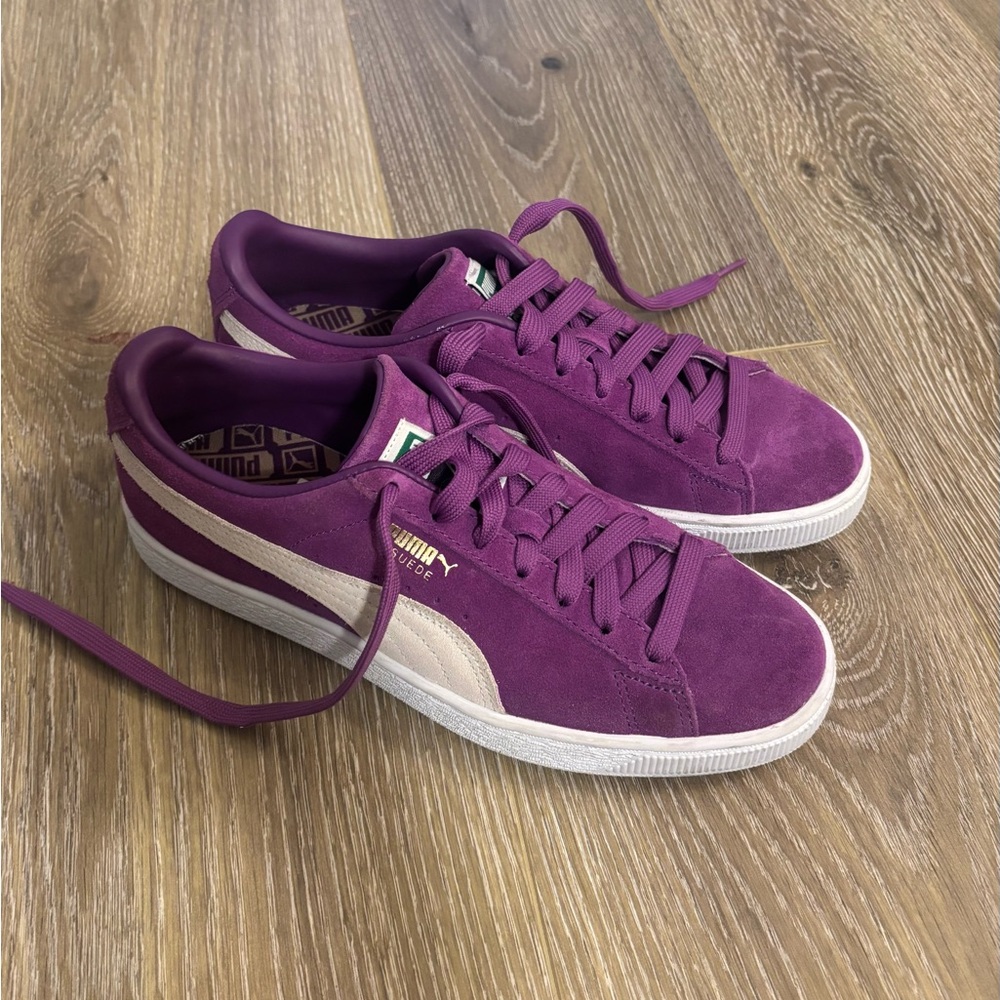Puma Classic 21 Purple Suede Sneakers